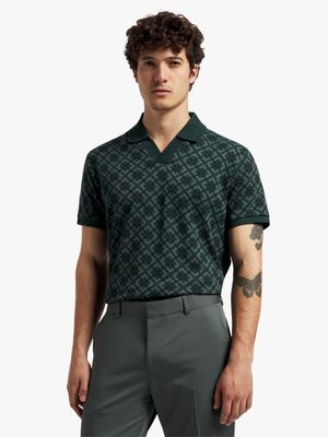 Men's Markham Diamond Design Forest Green Golfer