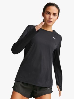 Women's Puma Run Favourite Long Sleeve Black Tee