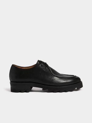 Fabiani Men's Black Shine Leather Derby Shoes