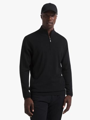 Men's Black Quarter Zip Jersey