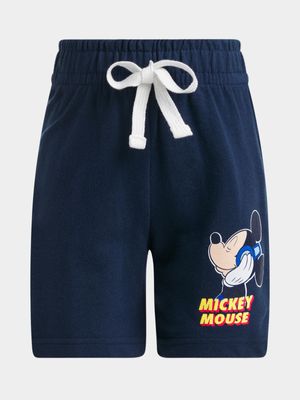 Jet Younger Boys Navy Mickey Mouse Fleece Shorts