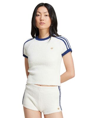 adidas Originals Women's Premium Fully Fashion Knit Cream/Navy T-shirt