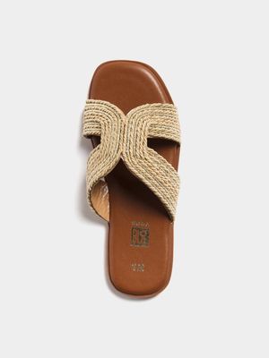 Girls Raffia Flat Sandals