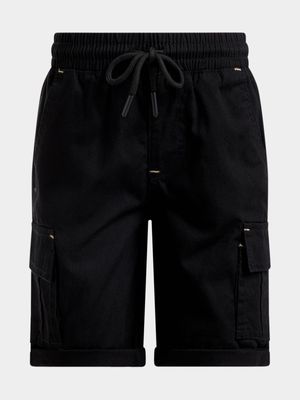 Jet Younger Boys Black Cargo Shorts