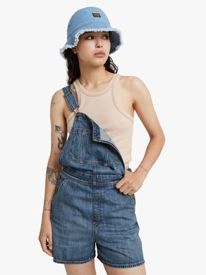 G-Star Women's Faded Blue Short Dungaree