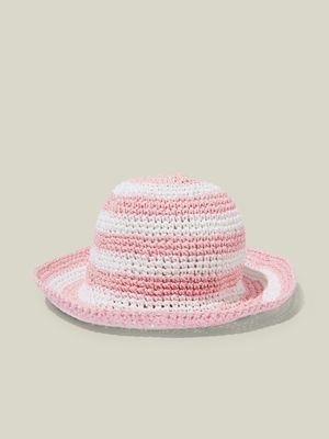 Cotton On Kids Pink Crochet Bucket Hat