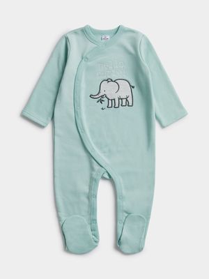 Jet Baby Harbor Gray Elephants Fleece Sleepsuit