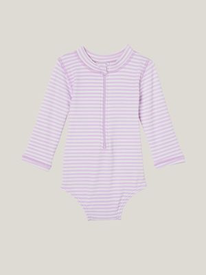 Cotton On Baby Purple Lucy Long Sleeve Ruffle Back Swimsuit