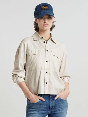 G-Star Women's Cropped Pocket White Shirt