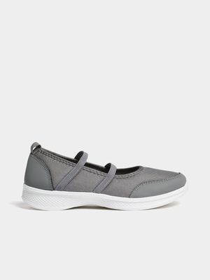 Jet Women's Grey Double Strap Walker Sneaker