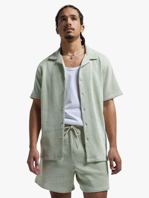 Men's Green Seersucker Shorts