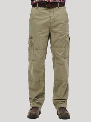 Men's Superdry Olive Green  Baggy Cargo Pants