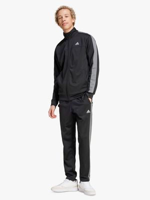 Mens adidas Sportswear Small Logo Tricot Colorblock Black Tracksuit