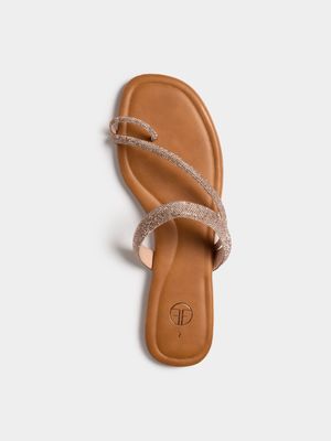 Diamante Toe Post Flat Sandals