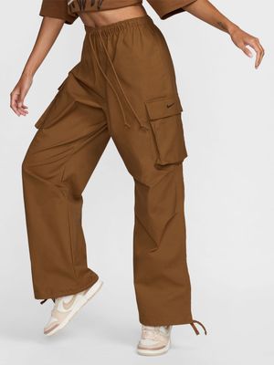 Nike Women's NSW Mid-Rise Oversized Cargo Tan Trousers