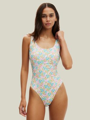 Women's Cotton On Multi Scoop Back One Piece Cheeky Swimsuit