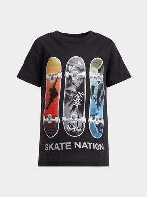 Jet Younger Boys Black Skate Nation T-Shirt