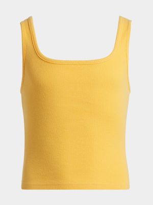 Jet Younger Girls Yellow Rib Vest