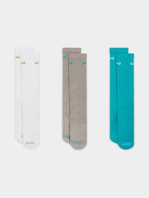 Nike Unisex 3 Pack Everyday Plus Cushion Crew Multicolour Socks