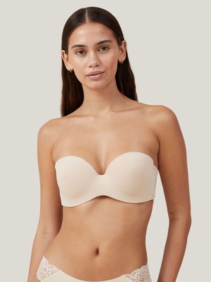 Women's Cotton On Beige Everyday Strapless Lightly Lined T-shirt Bra