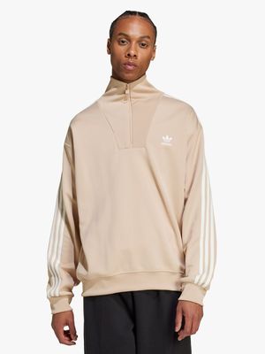 adidas Originals Men's Adicolor Funnel Neck Beige Track Top