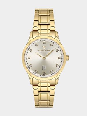 Daniel Klein Gold Plated White Dial Bracelet Watch