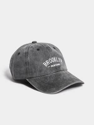 Women's Grey Distressed Brooklyn Peak Cap