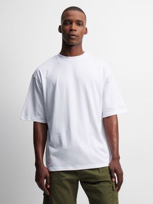 Jet Men's White Relaxed Boxy T-Shirt