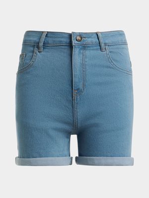 Jet Younger Girls Light Wash Denim Shorts