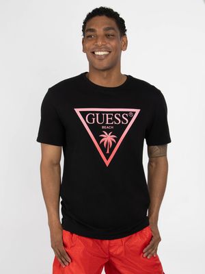 Men's Guess Jet Black Triangle Palm  T-Shirt