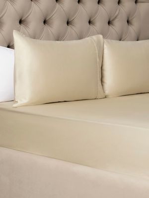 Grace Most Lustrous Gold Seal Certified Egyptian Cotton 400 Thread Count Fitted Sheet Champagne