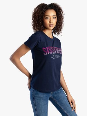 Women's Sissy Boy Navy Multi-Technique Logo Top