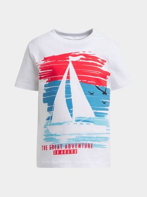 Jet Younger Boys White Boat T-Shirt