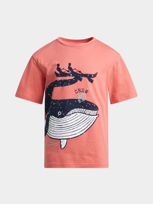 Older Boy's Pink Graphic Print T-Shirt