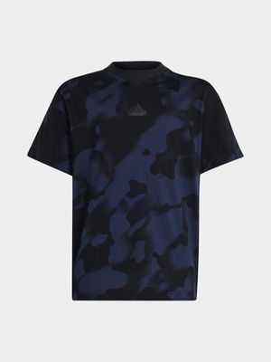 Boys adidas Future Icons AOP Black Tee