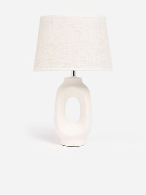 Jet Home White Retro Circle Ceramic Lamp