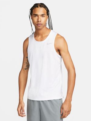 Mens Nike Dri-Fit Miler White Tank