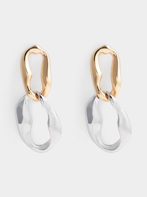 Women's Gold & Silver Drop Earrings