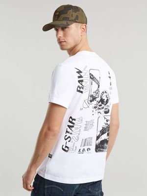 G-Star Men's Poster Back Graphic White T-Shirt