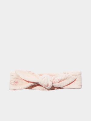 Cotton On Baby Coral Organic Pointelle Bow Headband