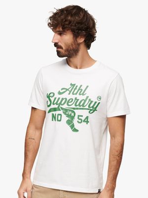 Men's Superdry White Track & Field Ath Graphic T-Shirt