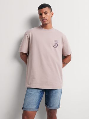 Men's Markham Phone Graphic Dark Pink T-Shirt