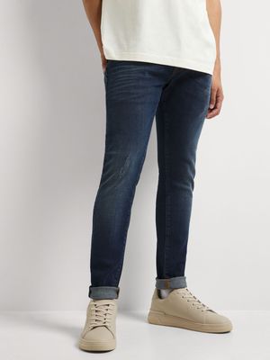 Men's Union-DNM Dark Blue Grinded Skinny Jeans