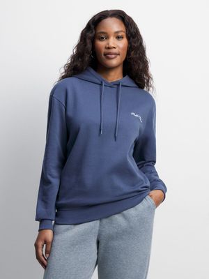 Womens TS Health & Wellness Graphic Blue Hoodie