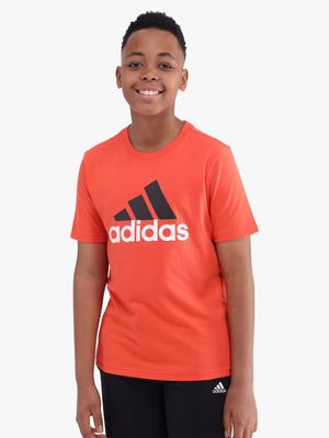 Boys adidas Bos 2 Colour Logo Red Tee