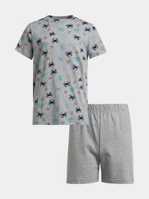 Older Boy's Grey Sea Life Sleepwear Set