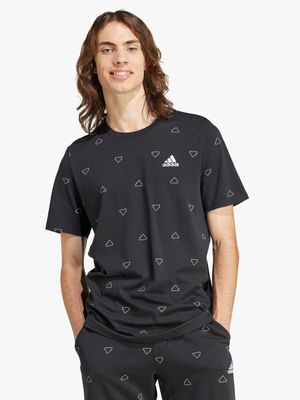 Mens adidas Monogram Black Tee