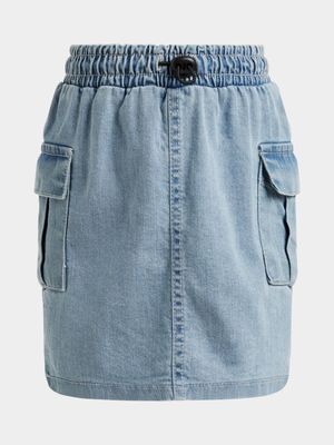 Jet Younger Girls Light Wash Denim Skirt