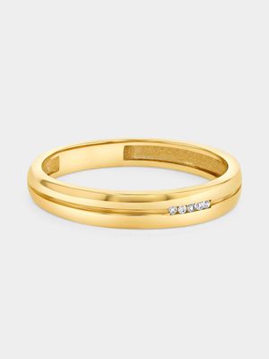 Yellow Gold Lab Grown Diamond Channel Wedding Band