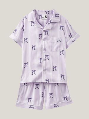 Cotton On Kids  Purple Casey Short Sleeve Pyjama Set